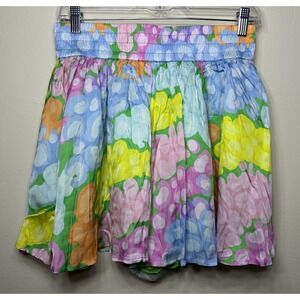 Emily McCarthy Womens Multicolor Flora Cheetah High Waist Drappy Shorts Medium‎